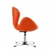 Manhattan Comfort Raspberry Tangerine and Polished Chrome Faux Leather Adjustable Swivel Chair Side - Manhattan Comfort Raspberry Tangerine and Polished Chrome Faux Leather Adjustable Swivel Chair Side