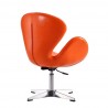 Manhattan Comfort Raspberry Tangerine and Polished Chrome Faux Leather Adjustable Swivel Chair Back