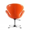 Manhattan Comfort Raspberry Tangerine and Polished Chrome Faux Leather Adjustable Swivel Chair Back - Manhattan Comfort Raspberry Tangerine and Polished Chrome Faux Leather Adjustable Swivel Chair Back