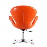 Manhattan Comfort Raspberry Tangerine and Polished Chrome Faux Leather Adjustable Swivel Chair Back