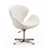 Manhattan Comfort Raspberry White and Polished Chrome Faux Leather Adjustable Swivel Chair 