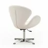 Manhattan Comfort Raspberry White and Polished Chrome Faux Leather Adjustable Swivel Chair Back - Manhattan Comfort Raspberry White and Polished Chrome Faux Leather Adjustable Swivel Chair Back