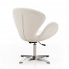 Manhattan Comfort Raspberry White and Polished Chrome Faux Leather Adjustable Swivel Chair Back