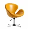Manhattan Comfort Raspberry White and Polished Chrome Faux Leather Adjustable Swivel Chair - Manhattan Comfort Raspberry White and Polished Chrome Faux Leather Adjustable Swivel Chair