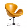 Manhattan Comfort Raspberry White and Polished Chrome Faux Leather Adjustable Swivel Chair