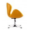 Manhattan Comfort Raspberry White and Polished Chrome Faux Leather Adjustable Swivel Chair Side