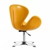 Manhattan Comfort Raspberry White and Polished Chrome Faux Leather Adjustable Swivel Chair  - Manhattan Comfort Raspberry White and Polished Chrome Faux Leather Adjustable Swivel Chair 