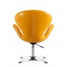 Manhattan Comfort Raspberry White and Polished Chrome Faux Leather Adjustable Swivel Chair Back