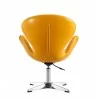 Manhattan Comfort Raspberry White and Polished Chrome Faux Leather Adjustable Swivel Chair Back - Manhattan Comfort Raspberry White and Polished Chrome Faux Leather Adjustable Swivel Chair Back