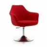 Manhattan Comfort Kinsey Red and Polished Chrome Wool Blend Adjustable Height Swivel Accent Chair - Manhattan Comfort Kinsey Red and Polished Chrome Wool Blend Adjustable Height Swivel Accent Chair