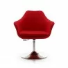 Manhattan Comfort Kinsey Red and Polished Chrome Wool Blend Adjustable Height Swivel Accent Chair Front - Manhattan Comfort Kinsey Red and Polished Chrome Wool Blend Adjustable Height Swivel Accent Chair Front