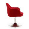Manhattan Comfort Kinsey Red and Polished Chrome Wool Blend Adjustable Height Swivel Accent Chair Side