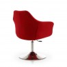 Manhattan Comfort Kinsey Red and Polished Chrome Wool Blend Adjustable Height Swivel Accent Chair Back