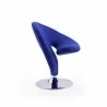 Manhattan Comfort Curl Blue and Polished Chrome Wool Blend Swivel Accent Chair - Manhattan Comfort Curl Blue and Polished Chrome Wool Blend Swivel Accent Chair