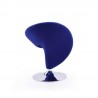 Manhattan Comfort Curl Blue and Polished Chrome Wool Blend Swivel Accent Chair Back