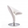Manhattan Comfort Curl Cream and Polished Chrome Wool Blend Swivel Accent Chair Side