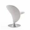 Manhattan Comfort Curl Cream and Polished Chrome Wool Blend Swivel Accent Chair - Manhattan Comfort Curl Cream and Polished Chrome Wool Blend Swivel Accent Chair
