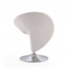 Manhattan Comfort Curl Cream and Polished Chrome Wool Blend Swivel Accent Chair Back
