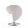 Manhattan Comfort Curl Cream and Polished Chrome Wool Blend Swivel Accent Chair Back - Manhattan Comfort Curl Cream and Polished Chrome Wool Blend Swivel Accent Chair Back