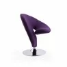Manhattan Comfort Curl Purple and Polished Chrome Wool Blend Swivel Accent Chair Side - Manhattan Comfort Curl Purple and Polished Chrome Wool Blend Swivel Accent Chair Side