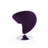 Manhattan Comfort Curl Purple and Polished Chrome Wool Blend Swivel Accent Chair Back
