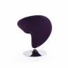 Manhattan Comfort Curl Purple and Polished Chrome Wool Blend Swivel Accent Chair Back - Manhattan Comfort Curl Purple and Polished Chrome Wool Blend Swivel Accent Chair Back