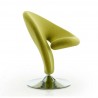 Manhattan Comfort Curl Green and Polished Chrome Wool Blend Swivel Accent Chair Side