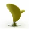 Manhattan Comfort Curl Green and Polished Chrome Wool Blend Swivel Accent Chair Back - Manhattan Comfort Curl Green and Polished Chrome Wool Blend Swivel Accent Chair Back