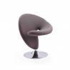 Manhattan Comfort Curl Grey and Polished Chrome Wool Blend Swivel Accent Chair Front