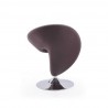 Manhattan Comfort Curl Grey and Polished Chrome Wool Blend Swivel Accent Chair Back