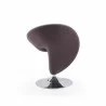 Manhattan Comfort Curl Grey and Polished Chrome Wool Blend Swivel Accent Chair Back - Manhattan Comfort Curl Grey and Polished Chrome Wool Blend Swivel Accent Chair Back