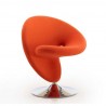 Manhattan Comfort Curl Orange and Polished Chrome Wool Blend Swivel Accent Chair Front