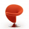 Manhattan Comfort Curl Orange and Polished Chrome Wool Blend Swivel Accent Chair Front