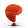 Manhattan Comfort Curl Orange and Polished Chrome Wool Blend Swivel Accent Chair Front - Manhattan Comfort Curl Orange and Polished Chrome Wool Blend Swivel Accent Chair Front