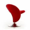 Manhattan Comfort Curl Red and Polished Chrome Wool Blend Swivel Accent Chair Back - Manhattan Comfort Curl Red and Polished Chrome Wool Blend Swivel Accent Chair Back