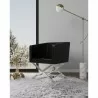 Manhattan Comfort Hollywood Black and Polished Chrome Faux Leather Lounge Accent Chair - Manhattan Comfort Hollywood Black and Polished Chrome Faux Leather Lounge Accent Chair
