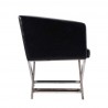 Manhattan Comfort Hollywood Black and Polished Chrome Faux Leather Lounge Accent Chair Side