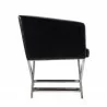 Manhattan Comfort Hollywood Black and Polished Chrome Faux Leather Lounge Accent Chair Side - Manhattan Comfort Hollywood Black and Polished Chrome Faux Leather Lounge Accent Chair Side