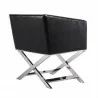 Manhattan Comfort Hollywood Black and Polished Chrome Faux Leather Lounge Accent Chair - Manhattan Comfort Hollywood Black and Polished Chrome Faux Leather Lounge Accent Chair
