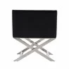 Manhattan Comfort Hollywood Black and Polished Chrome Faux Leather Lounge Accent Chair Back - Manhattan Comfort Hollywood Black and Polished Chrome Faux Leather Lounge Accent Chair Back