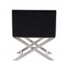 Manhattan Comfort Hollywood Black and Polished Chrome Faux Leather Lounge Accent Chair Back