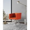 Manhattan Comfort Hollywood Orange and Polished Chrome Faux Leather Lounge Accent Chair