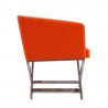 Manhattan Comfort Hollywood Orange and Polished Chrome Faux Leather Lounge Accent Chair Side