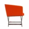 Manhattan Comfort Hollywood Orange and Polished Chrome Faux Leather Lounge Accent Chair Side - Manhattan Comfort Hollywood Orange and Polished Chrome Faux Leather Lounge Accent Chair Side