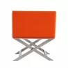 Manhattan Comfort Hollywood Orange and Polished Chrome Faux Leather Lounge Accent Chair Back - Manhattan Comfort Hollywood Orange and Polished Chrome Faux Leather Lounge Accent Chair Back