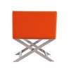 Manhattan Comfort Hollywood Orange and Polished Chrome Faux Leather Lounge Accent Chair Back
