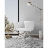 Manhattan Comfort Hollywood White and Polished Chrome Faux Leather Lounge Accent Chair