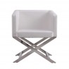 Manhattan Comfort Hollywood White and Polished Chrome Faux Leather Lounge Accent Chair Front