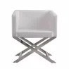Manhattan Comfort Hollywood White and Polished Chrome Faux Leather Lounge Accent Chair Front - Manhattan Comfort Hollywood White and Polished Chrome Faux Leather Lounge Accent Chair Front
