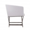Manhattan Comfort Hollywood White and Polished Chrome Faux Leather Lounge Accent Chair Side